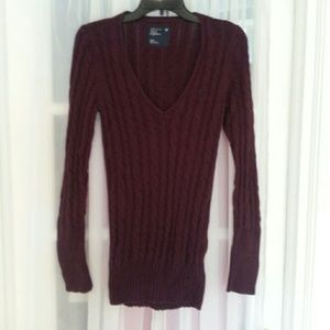 American Eagle AE Cable Knit V-Neck Sweater