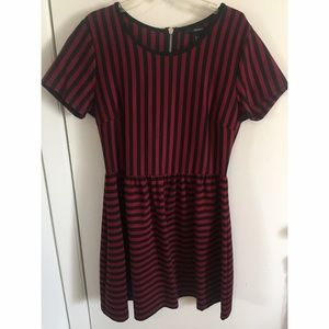 Forever 21- Black and Red Striped Mini Dress