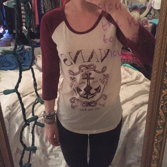 Women's Maroon and Off White Raglan Shirt!