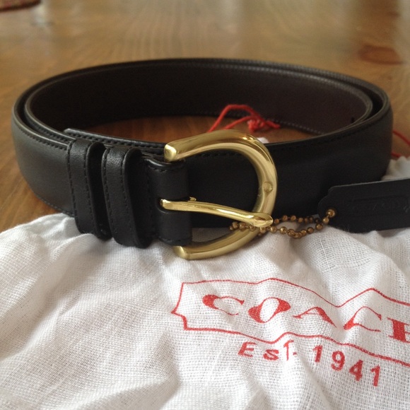 Coach Leather Belt with Genuine Brass Buckle NWOT