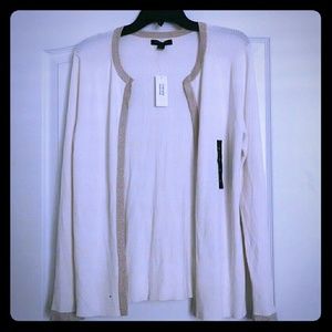 SOLDBanana  Republic white cardigan with gold trim