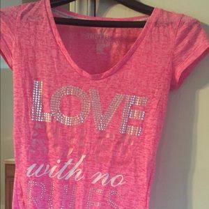 PINK Victoria Secret V-neck T-Shirt Size XS