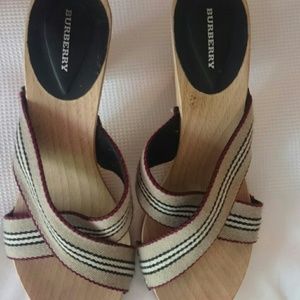 Burberry Wood Heel Sandals
