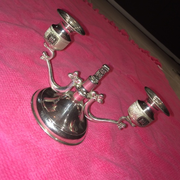 Accessories - silver Aztec double candle holder