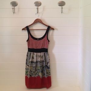Nautical Inspired Silk and Knit Dress
