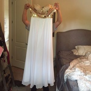 White and gold prom dress!