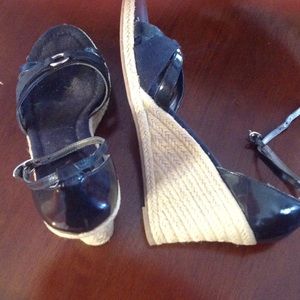 Navy wedge sandal
