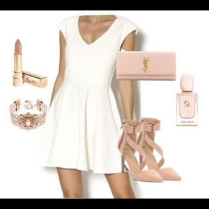 ADORABLE CREAM SKATER DRESS! Make an Offer!!