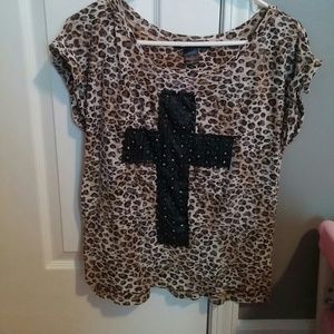 Cheetah print flowy top