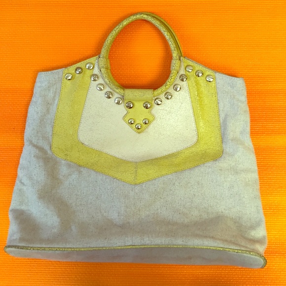 Kate Landry Linen and Leather Tote