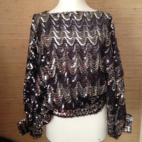 Vintage Disco Era Sequin Top
