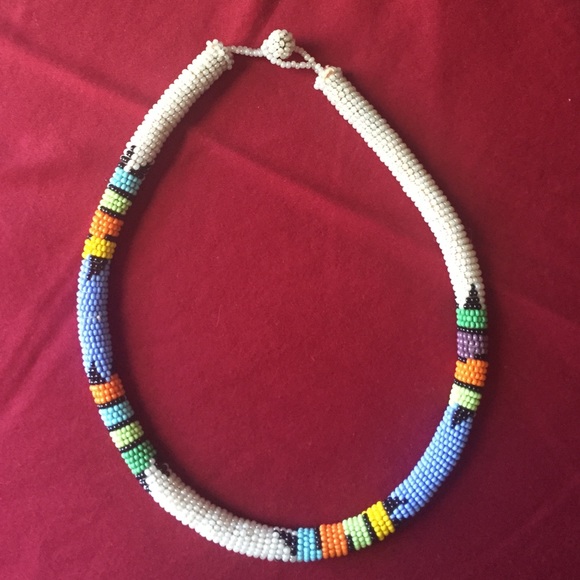 Hand beaded African choker - Picture 1 of 2