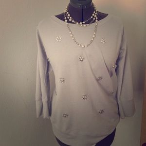 Embellished grey Banana Republic top