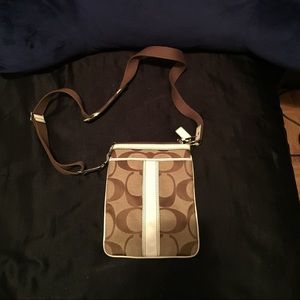 Coach brown/white crossbody bag