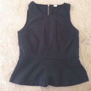 Black J. Crew Peplum top
