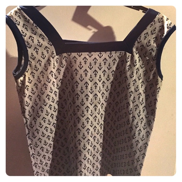 Vintage nautical mod pin up ladies tank top ECU