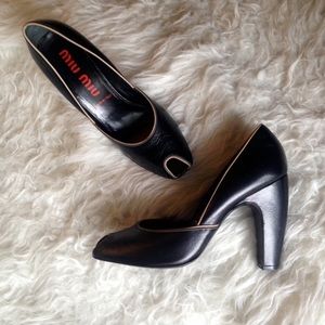 Miu Miu Shoes - Miu Miu Peep Toe Curved Heel Pumps Sz 40 / 10 Miu Miu Shoes - Miu Miu Peep Toe Curved Heel Pumps Sz 40 / 10