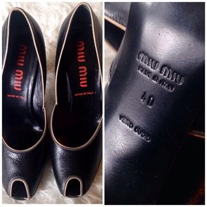 Miu Miu Shoes - Miu Miu Peep Toe Curved Heel Pumps Sz 40 / 10 Miu Miu Shoes - Miu Miu Peep Toe Curved Heel Pumps Sz 40 / 10