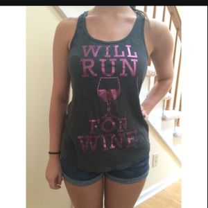 "Will Run for Wine" workout tank 🍷