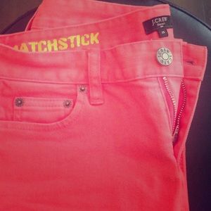 Coral matchstick Jcrew pants size 25