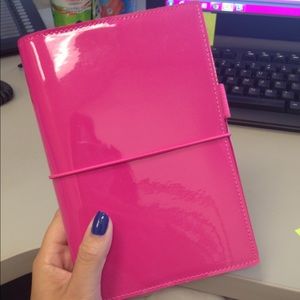 Pink Patent Filofax Domino Personal Size
