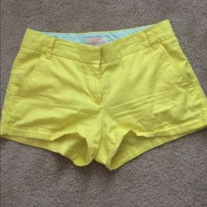 J. Crew yellow 3 in chino shorts