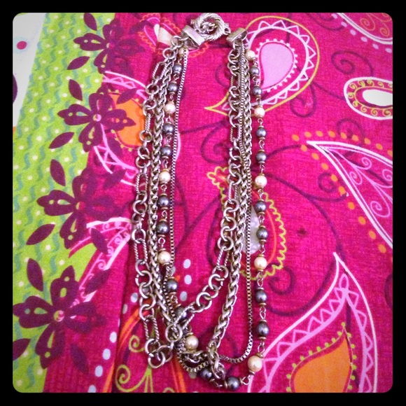 Multi-strand necklace with freshwater pearls