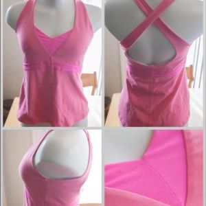 Lululemon pink action tank top