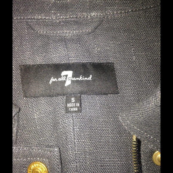 7 for all mankind linen and leather jacket