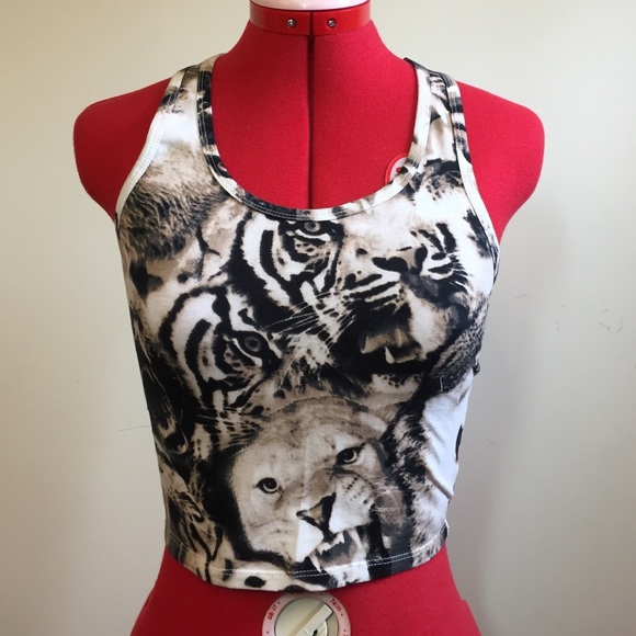 Tigers, Lions, and Wolves Cropped Tank Top