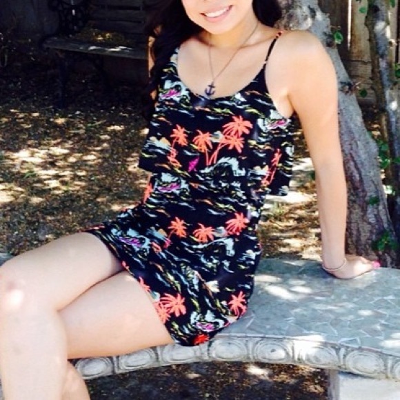 Palm tree print dress - Picture 1 of 2