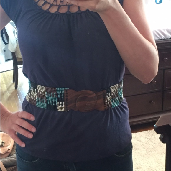 Anthropologie glass beaded belt - Picture 2 of 2