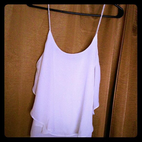 NWOT Flowy White Rhinestone Top