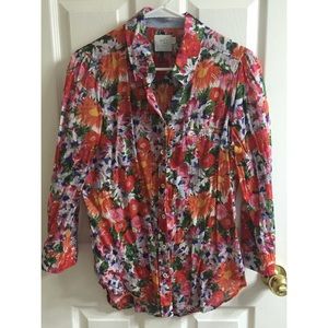 Anthro Floral Button Up Shirt