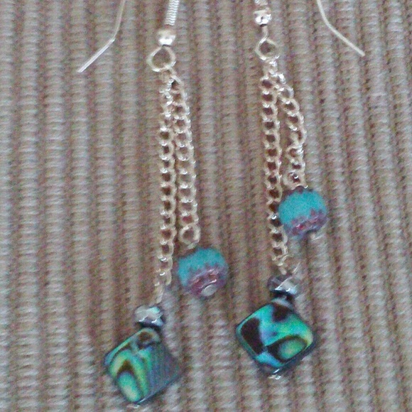 Earrings Abalone/crystal - Picture 2 of 3