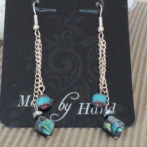 Earrings Abalone/crystal