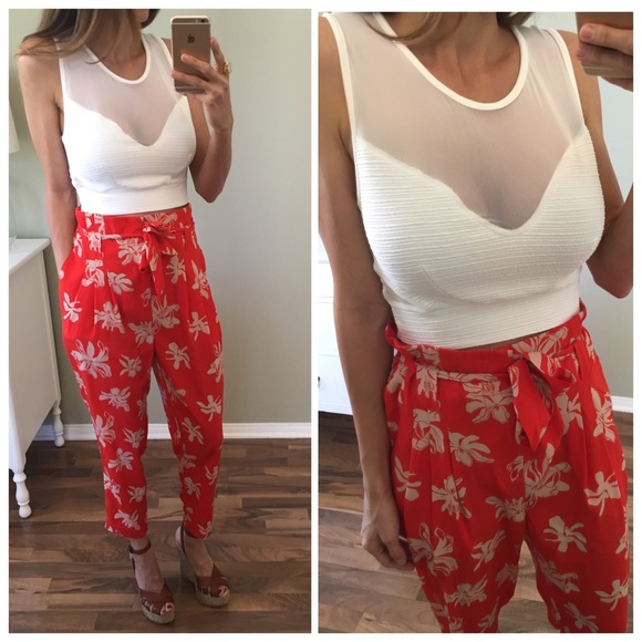 Sold | Gorgeous White Mesh Cropped Top - Picture 2 of 4