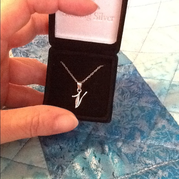 Initial "V" Charm Necklace