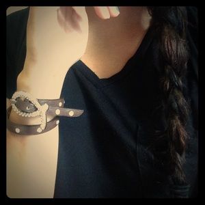 Studded leather bracelet