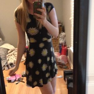 Black Dress with Flower Pattern