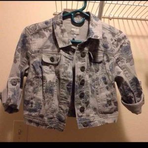 Grey Floral Jean jacket