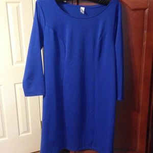 Royal Blue 3/4 length Shift Dress