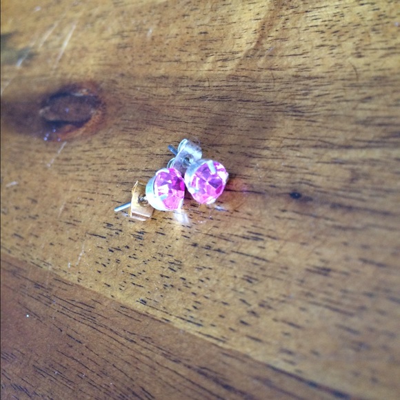 Pink stud earrings