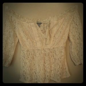 Sheer lace crochet top