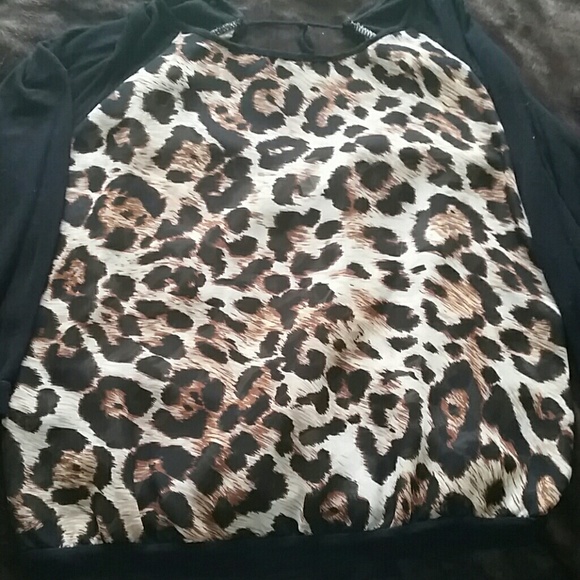 Sheer Leopard Blouse - Picture 1 of 3