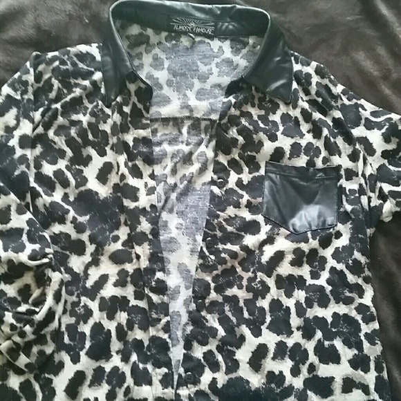 Button up leopard print blouse