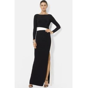 Lauren Ralph Lauren Colorblock Jersey Gown