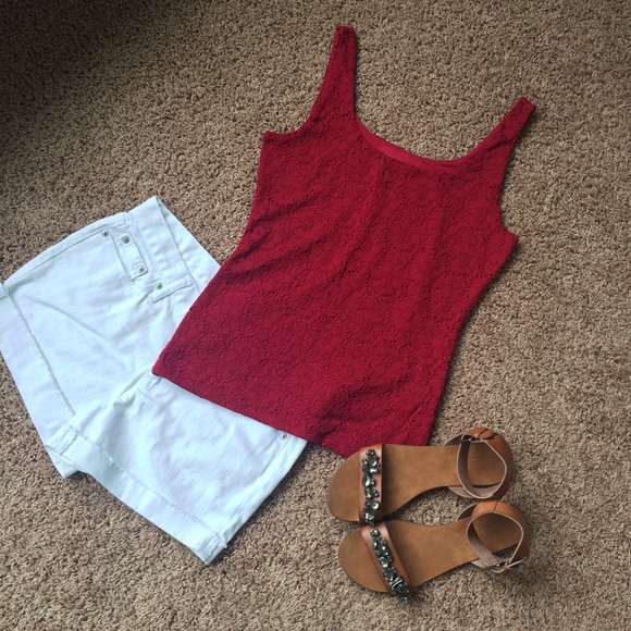 White House Black Market Tops - Red lace tank from WHBM