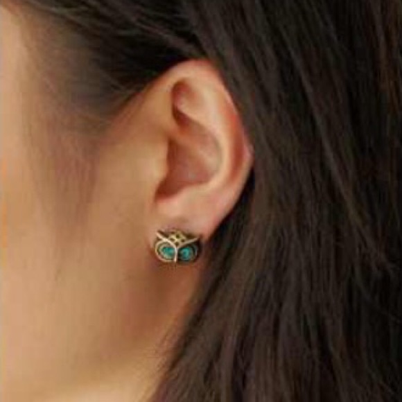 Vintage Orange Owl Earrings - Picture 2 of 6