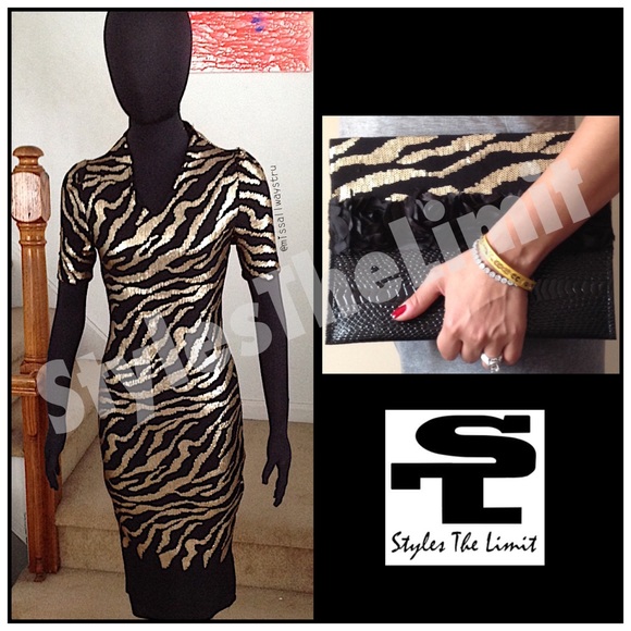 Custom pencil dress and clutch